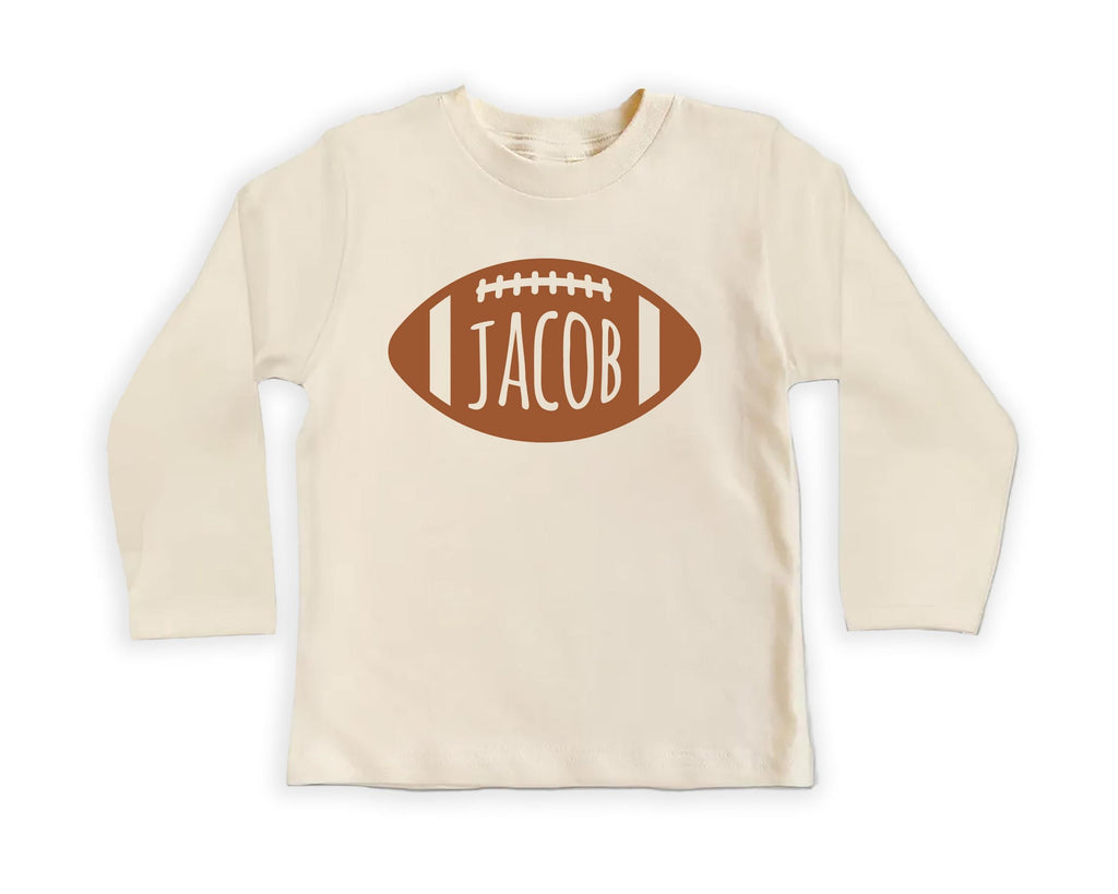 Personalized Football Toddler Shirt, Custom Fall Football Kids Name Tee, Boy Toddler Youth Shirt