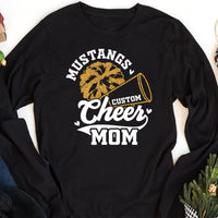 Cheer Mom Long Sleeve Shirt, Custom Cheer Shirt, Unisex Custom Name Tee