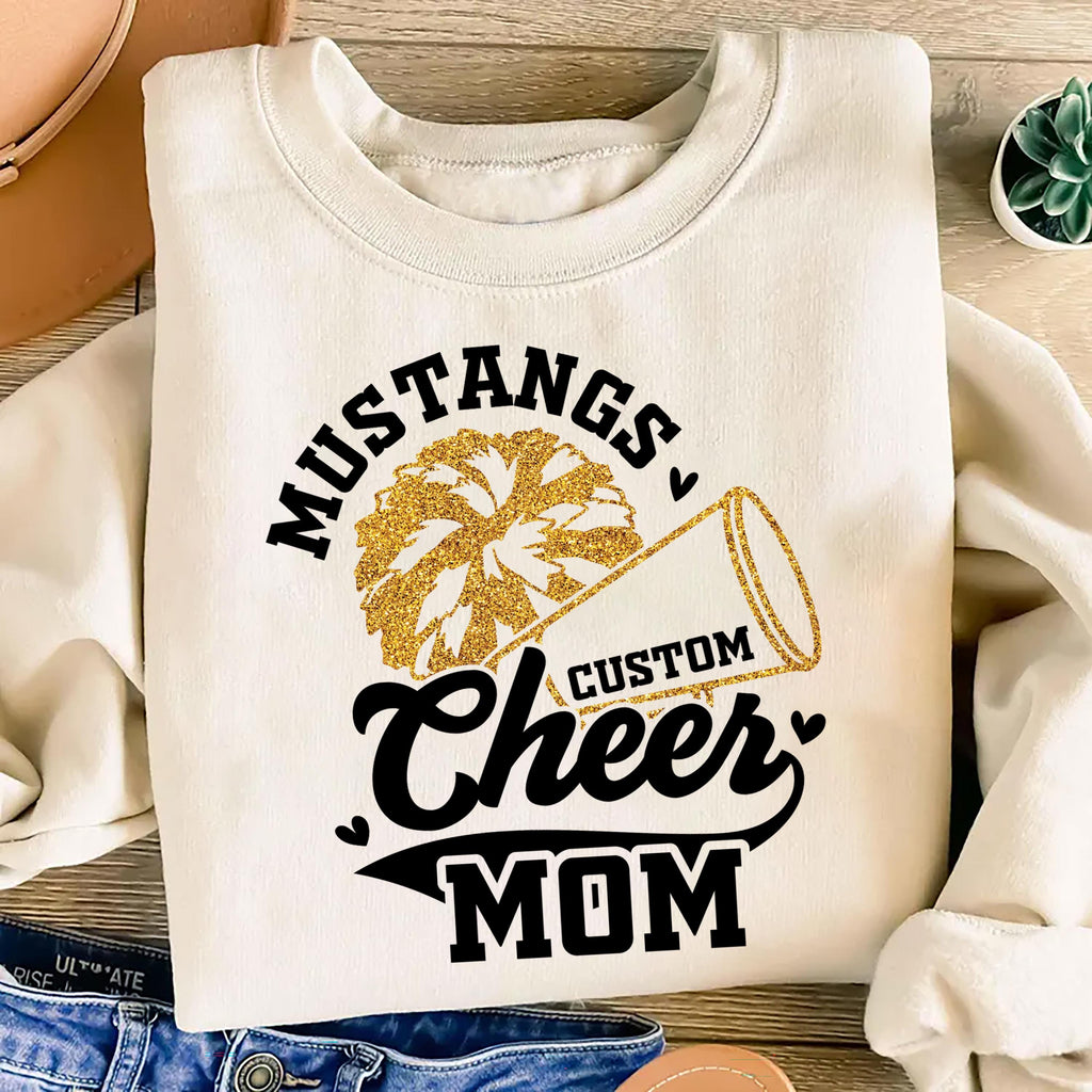 Cheer Mom Sweatshirt, Custom Cheer Shirt, Unisex Custom Name Sweatshirt