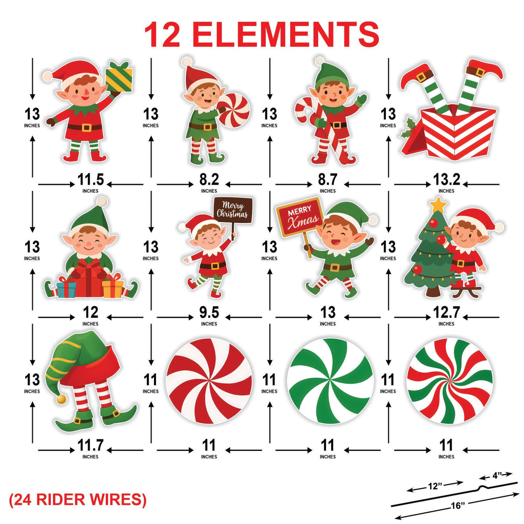Merry Christmas Yard Sign, Red Holiday Lawn Plaque with Stakes, Outdoor Waterproof Garden Patio Walkway Xmas Front Yard Decorations