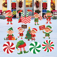 Merry Christmas Yard Sign, Red Holiday Lawn Plaque with Stakes, Outdoor Waterproof Garden Patio Walkway Xmas Front Yard Decorations