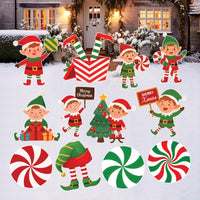 Merry Christmas Yard Sign, Red Holiday Lawn Plaque with Stakes, Outdoor Waterproof Garden Patio Walkway Xmas Front Yard Decorations