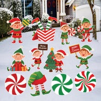 Merry Christmas Yard Sign, Red Holiday Lawn Plaque with Stakes, Outdoor Waterproof Garden Patio Walkway Xmas Front Yard Decorations