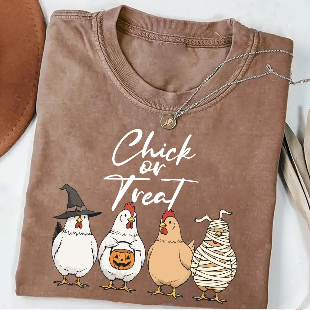 Chick Or Treat Shirt, Halloween Chicken Tee, Funny Fall Shirt