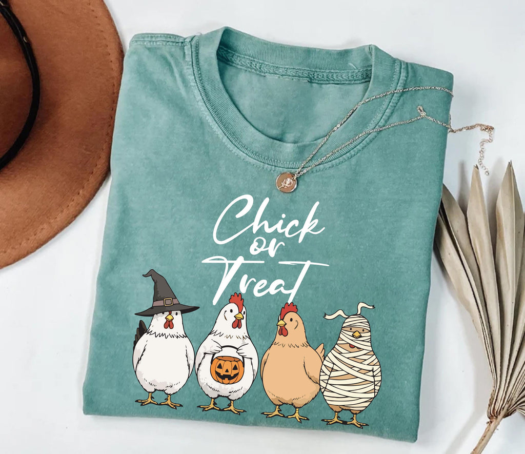 Chick Or Treat Shirt, Halloween Chicken Tee, Funny Fall Shirt