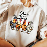 Chick Or Treat Sweatshirt, Halloween Chicken Tee, Funny Fall Sweatshirt