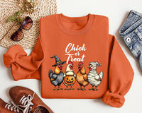 Chick Or Treat Sweatshirt, Halloween Chicken Tee, Funny Fall Sweatshirt