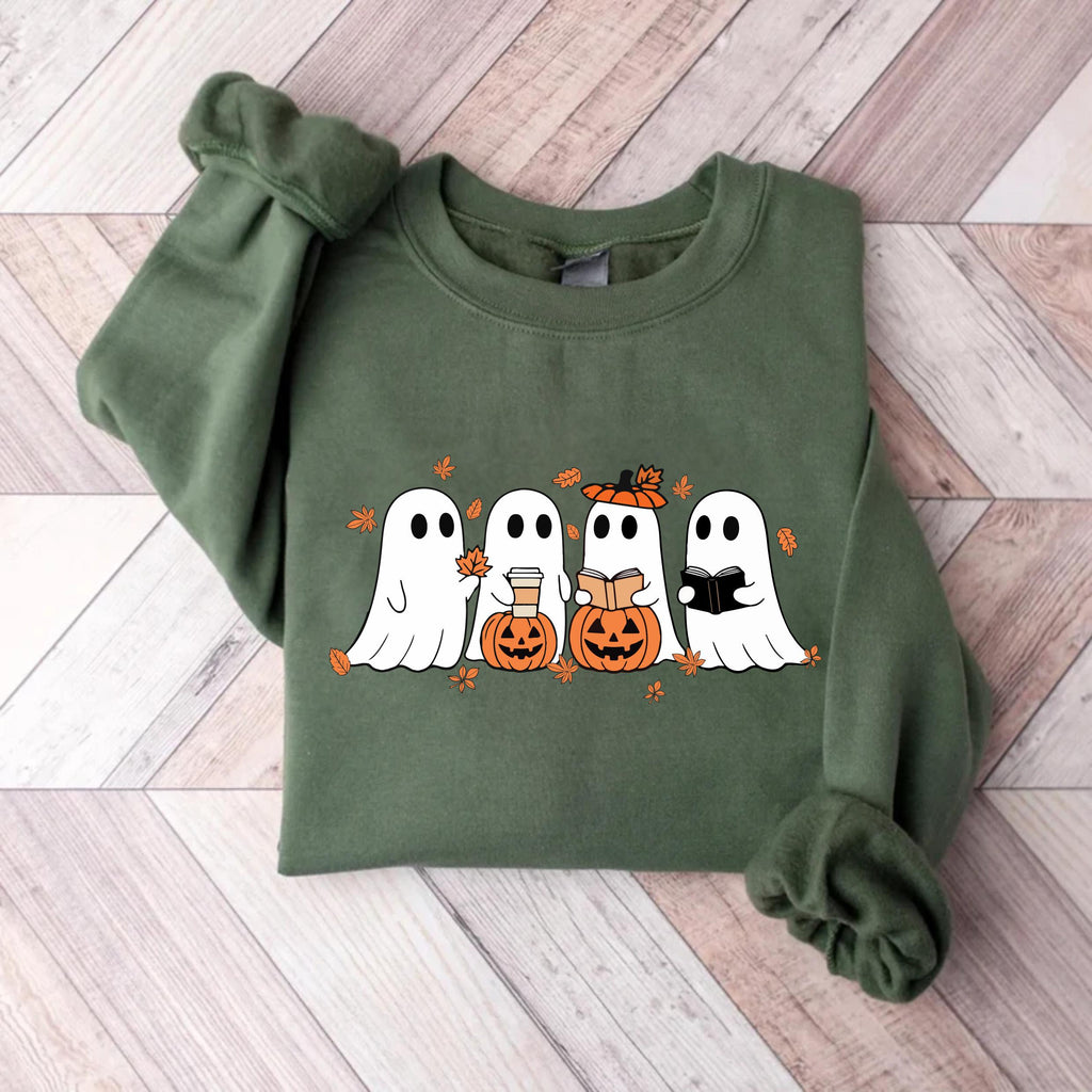 Fall Ghost Sweatshirt, Floral Ghost Tee, Halloween Ghost Sweatshirt