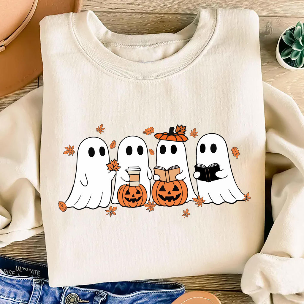 Fall Ghost Sweatshirt, Floral Ghost Tee, Halloween Ghost Sweatshirt