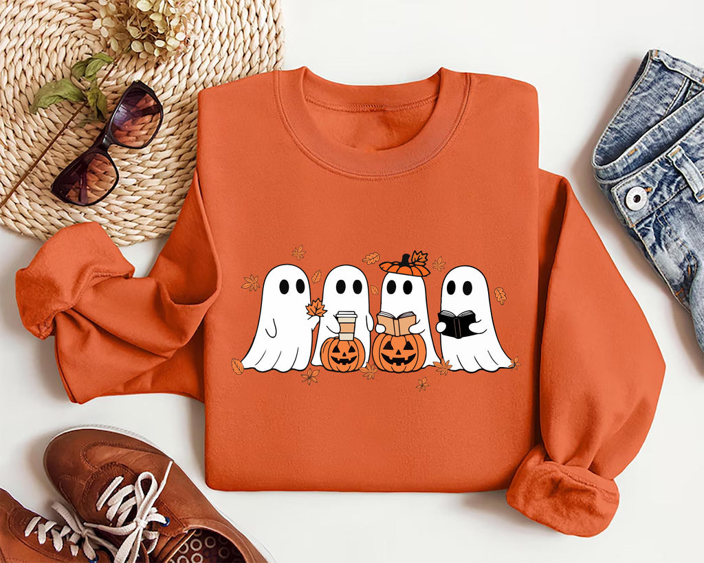 Fall Ghost Sweatshirt, Floral Ghost Tee, Halloween Ghost Sweatshirt