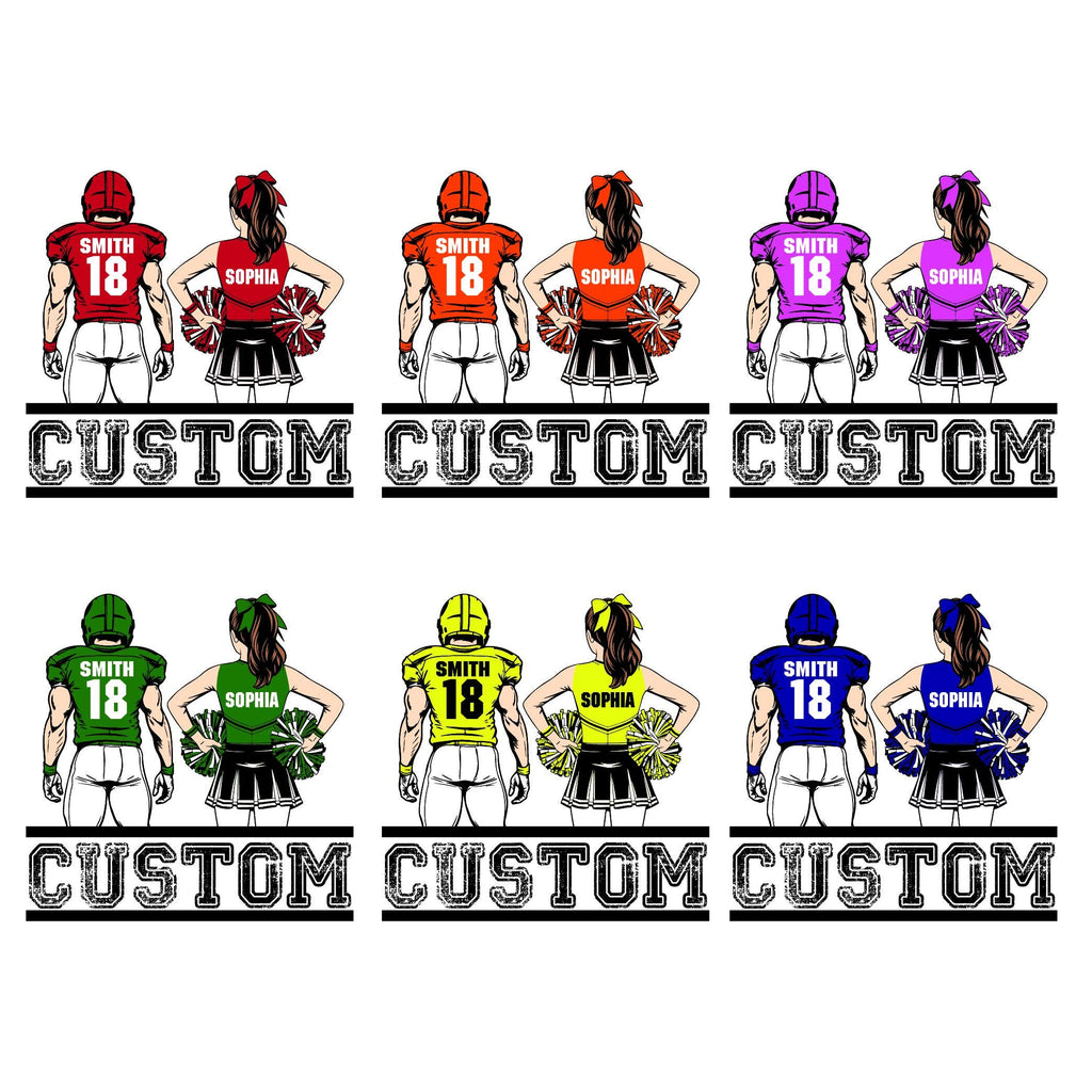 Cheer Football Shirt, Football and Cheer Mom Shirt, Custom Football Player and Cheerleader Tee