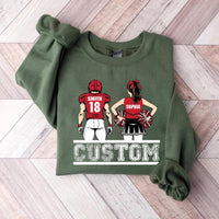Cheer Football Sweatshirt, Football and Cheer Mom Shirt, Custom Football Player and Cheerleader Sweatshirt