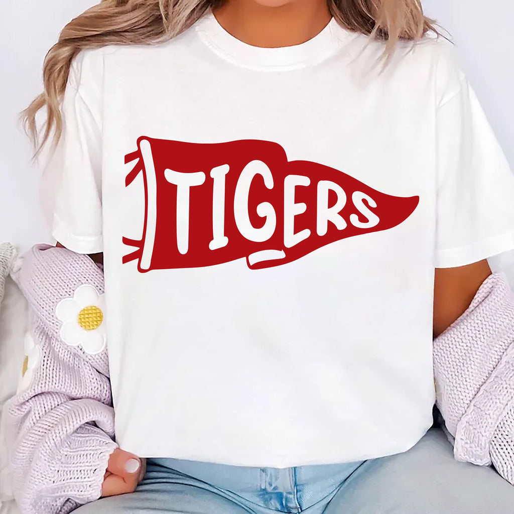 Custom Watercolor Pennants Flag Mascot Shirt, Girly Mascot Shirt, School Spirit Tee