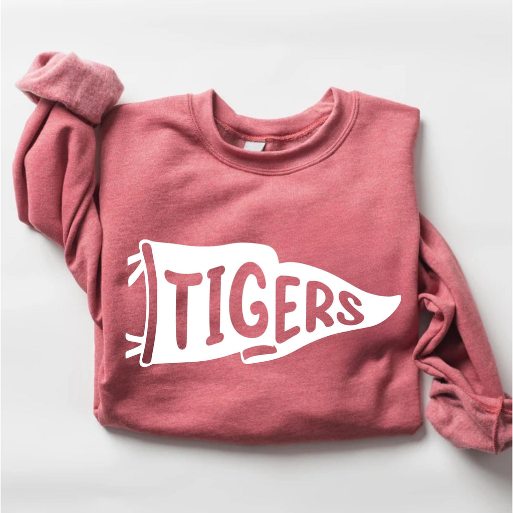 Custom Watercolor Pennants Flag Mascot Sweatshirt, Girly Mascot Shirt, School Spirit Sweatshirt