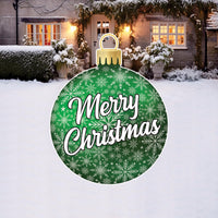 Christmas Yard Sign for Home Decor, Lawn Decoration with Stakes, Green Ornament Merry Christmas Yard Decoration, Outdoor Holiday Sign