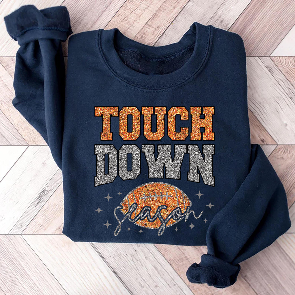 Touch Down Season Sweatshirt, Game Day Football Mom Shirt, Football Lover Sweatshirt