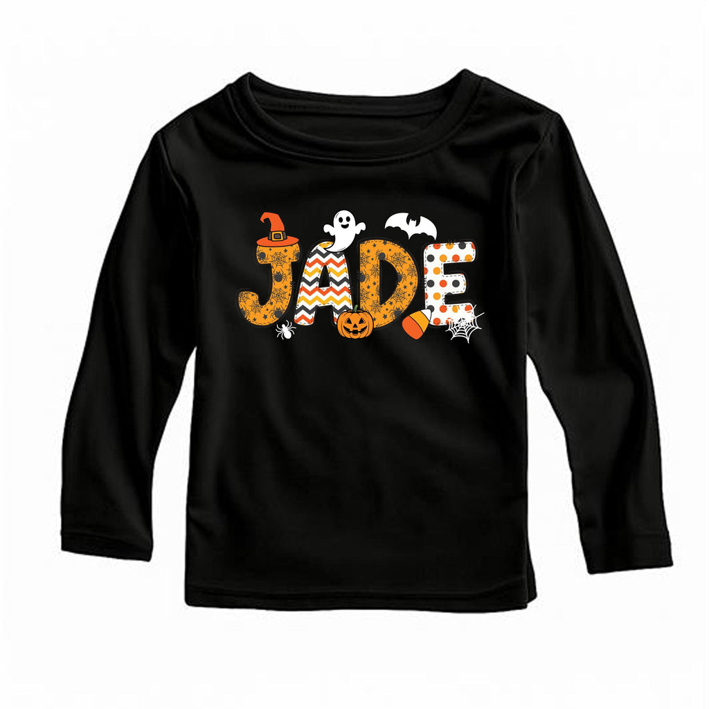 Custom Kids Halloween Name Shirt, Toddler Spooky Shirt, Personalized Kindergarten Halloween Shirt With Name Tee, Unisex Spooky Toddler Shirt