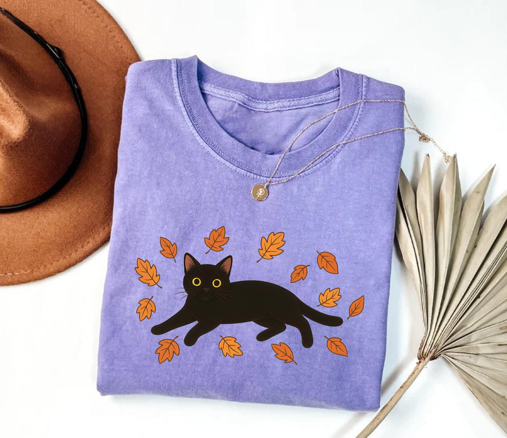Cute Halloween Black Cat Short Sleeve T-Shirt