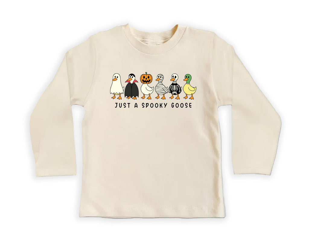 Halloween Goose Toddler Shirt, Just A Spooky Goose Infant Shirt, Funny Halloween Kids Tee
