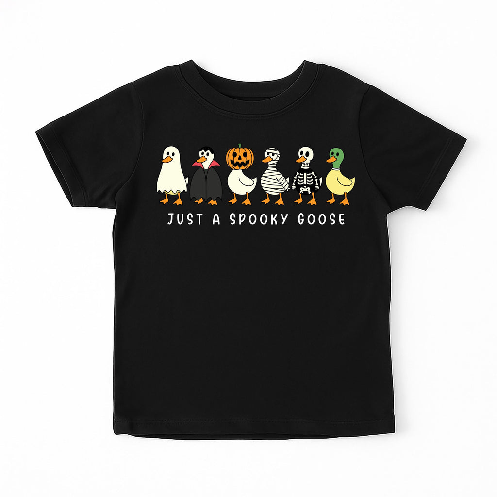 Halloween Goose Toddler Shirt, Just A Spooky Goose Infant Shirt, Funny Halloween Kids Tee