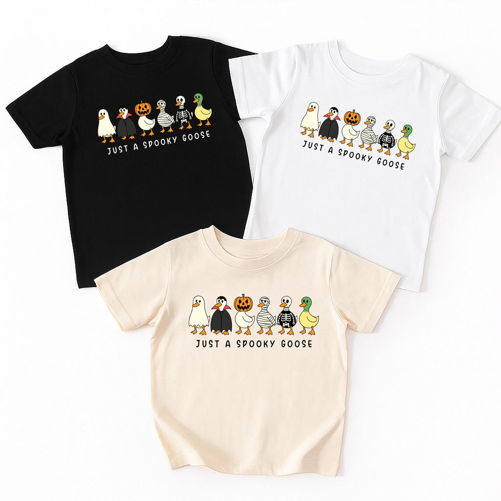 Halloween Goose Toddler Shirt, Just A Spooky Goose Infant Shirt, Funny Halloween Kids Tee