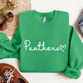 Custom Team Name with Heart Sweatshirt, School Spirit Wear Graphic Shirt, Personalized Football Team Sweatshirt