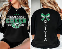 Personalized Cheer Team Name Shirt, Custom Cheerleader Gift Shirt, Cheer Mom with Name Tee, Front Back