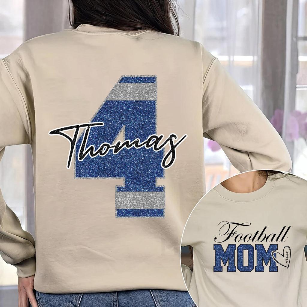 Custom Football Mom Shirt, Football Mama Shirt, Football Tee for Women, Front Back