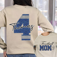 Custom Football Mom Shirt, Football Mama Shirt, Football Tee for Women, Front Back
