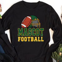 Custom Mascot Football Long Sleeve Shirt, Personalized Mascot and Colors Shirt, School Spirit Football Tee