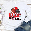 Custom Mascot Football Long Sleeve Shirt, Personalized Mascot and Colors Shirt, School Spirit Football Tee