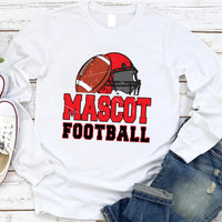 Custom Mascot Football Long Sleeve Shirt, Personalized Mascot and Colors Shirt, School Spirit Football Tee
