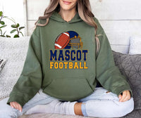 Custom Mascot Football Hoodie, Personalized Mascot and Colors Shirt, School Spirit Football Hoodie