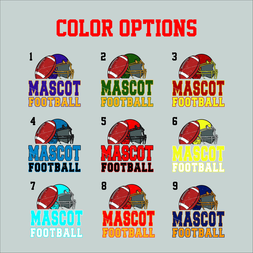 Custom Mascot Football Shirt, Personalized Mascot and Colors Shirt, School Spirit Football Tee