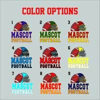 Custom Mascot Football Shirt, Personalized Mascot and Colors Shirt, School Spirit Football Tee