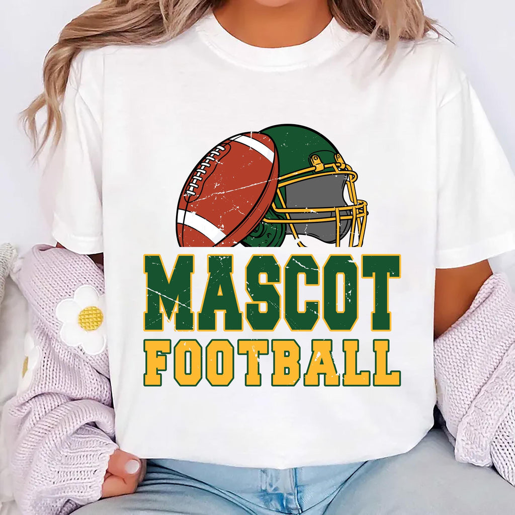 Custom Mascot Football Shirt, Personalized Mascot and Colors Shirt, School Spirit Football Tee