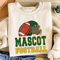 Custom Mascot Football Sweatshirt, Personalized Mascot and Colors Shirt, School Spirit Football Sweatshirt