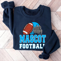 Custom Mascot Football Sweatshirt, Personalized Mascot and Colors Shirt, School Spirit Football Sweatshirt