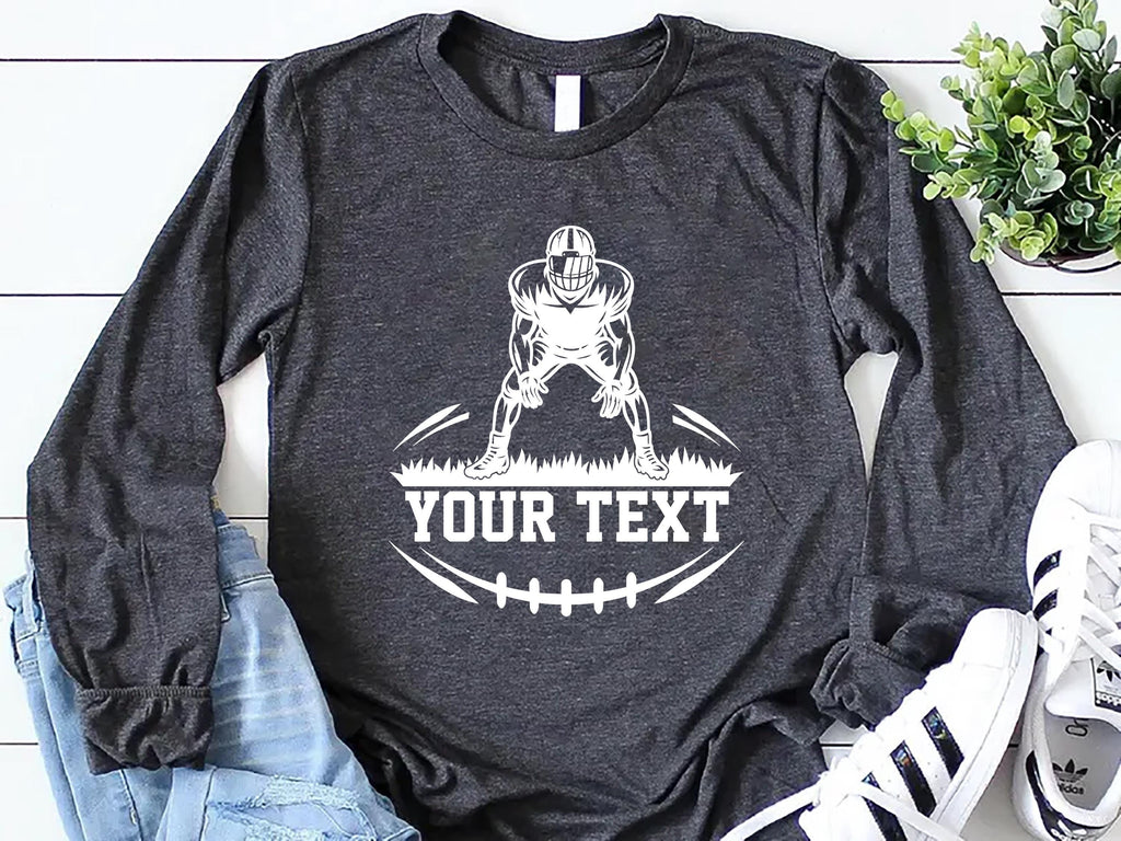 Custom Football Long Sleeve Shirt, Personalized Game Day Shirt, Football Fan Tee