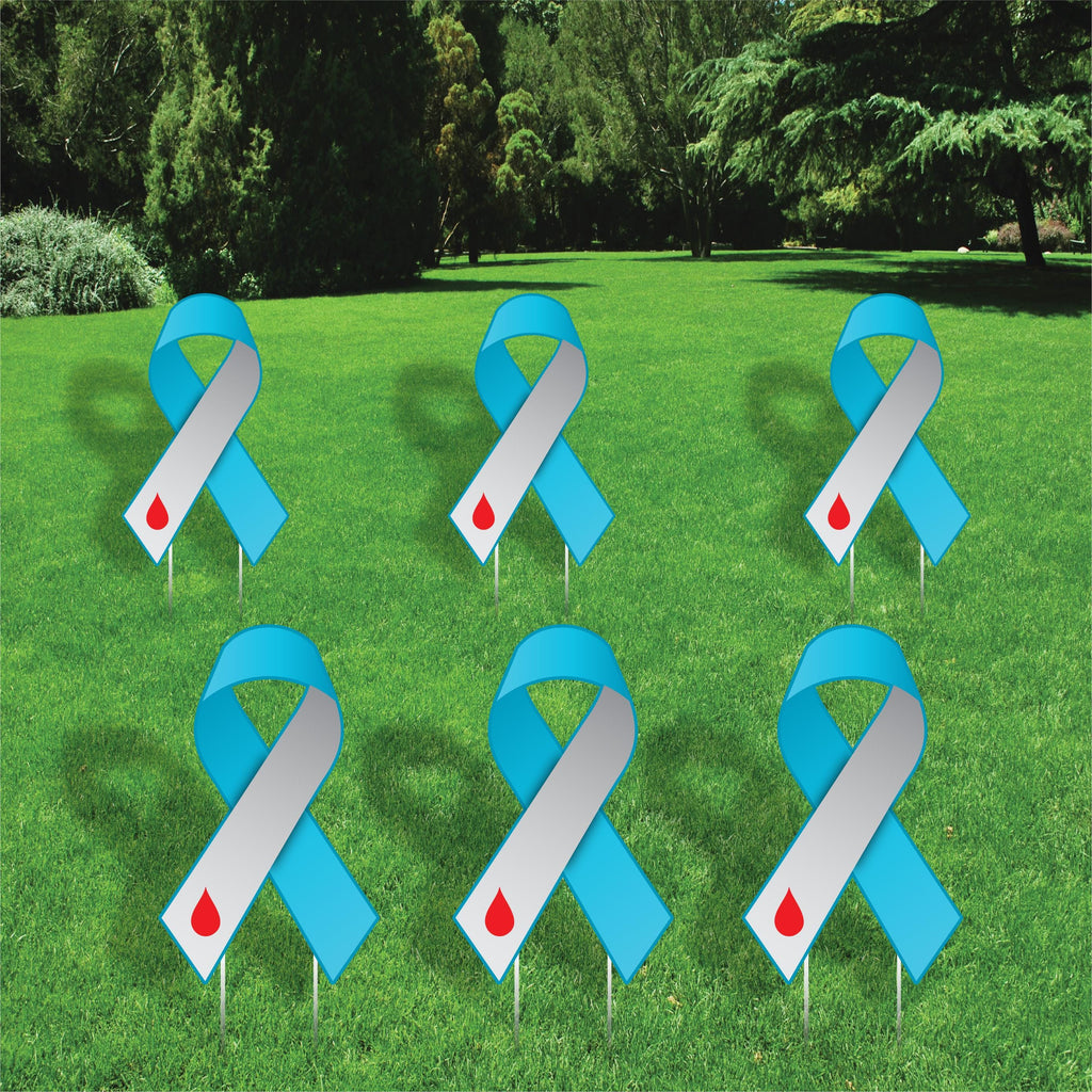 Awareness Yard Signs, Ribbon Lawn Decorations with Metal Stakes, Waterproof Health Awareness Outdoor Garden Patio Church Event Décor