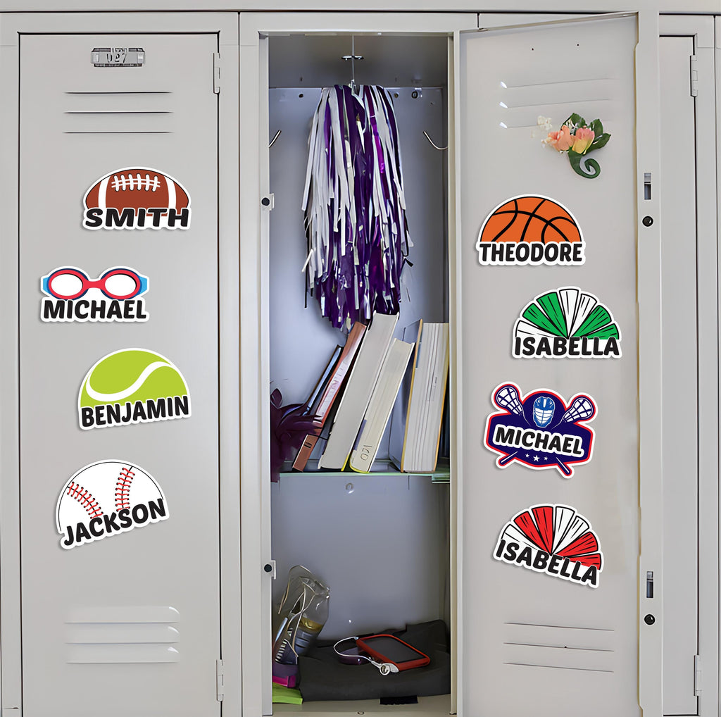 Personalized Sports Locker Magnet, Custom Name School Magnet, Football, Baseball, Soccer, Basketball, Cheer, Softball Team Player Magnet