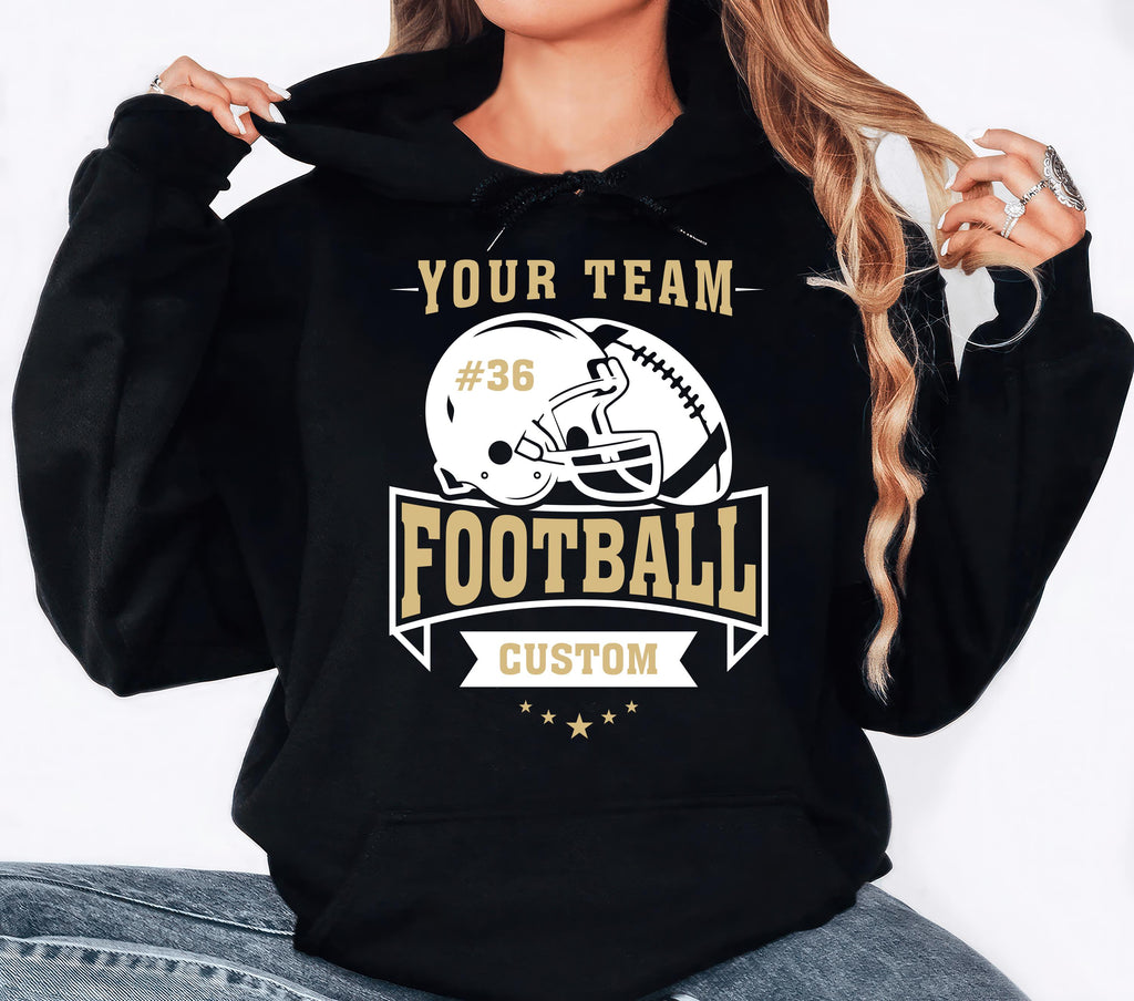 Custom Football Hoodie, Helmet and Ball Sports Shirt, Player