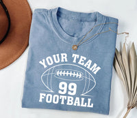 Custom Football Team Name and Number Shirt, Personalized Game Day Football Tee