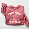 Custom Football Team Name and Number Sweatshirt, Personalized Game Day Football Shirt, Football Mascot Sweatshirt