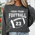 Custom Football Team Name and Number Sweatshirt, Personalized Game Day Football Shirt, Football Mascot Sweatshirt
