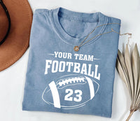 Custom Football Team Name and Number Shirt, Personalized Game Day Football Tee