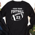 Custom Football Team Name and Number Long Sleeve Shirt, Personalized Game Day Football Shirt, Football Mascot Tee
