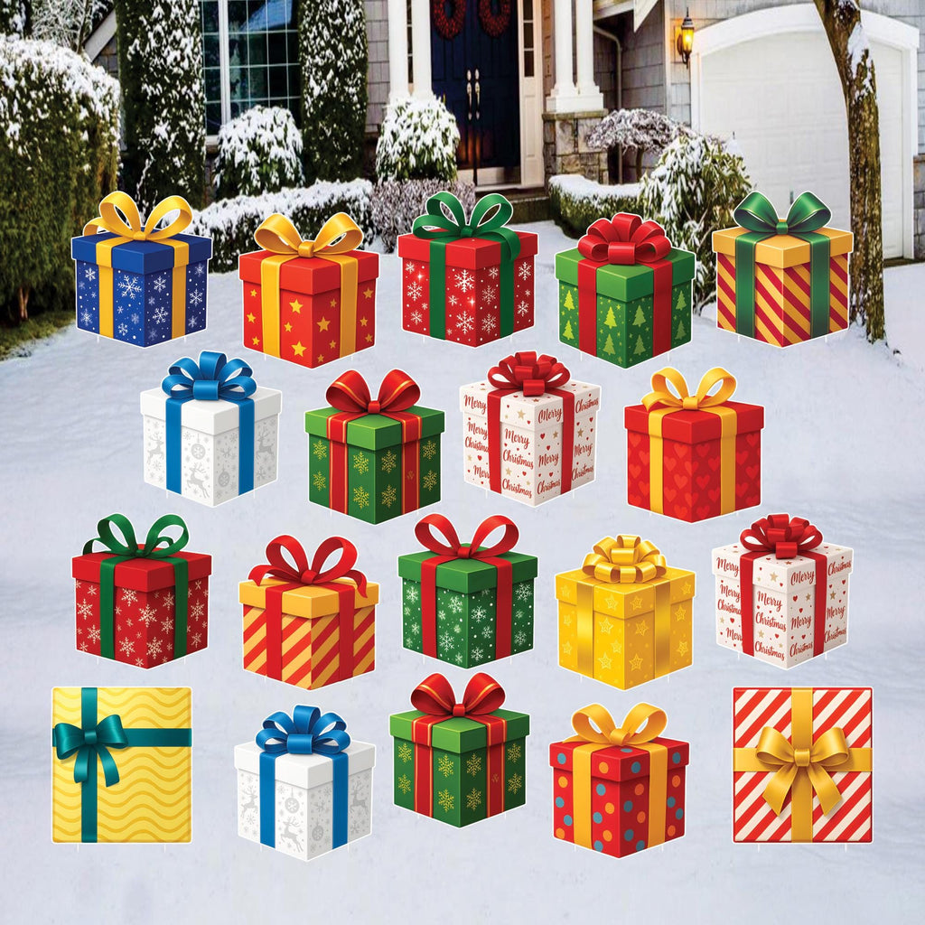 Peppermint Candy Christmas Yard Signs, Holiday Lawn Decorations with Stakes and Bows, Waterproof Outdoor Pathway Garden Patio Xmas Décor
