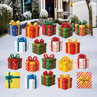 Peppermint Candy Christmas Yard Signs, Holiday Lawn Decorations with Stakes and Bows, Waterproof Outdoor Pathway Garden Patio Xmas Décor