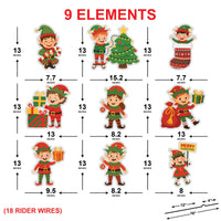 Christmas Elf Yard Signs, Cute Outdoor Lawn Decorations with Stakes, Holiday Elf Garden Pathway Patio Christmas Party Winter Xmas Décor
